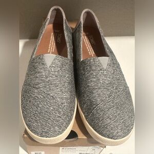 NIB TOMS Women’s Avalon Slip On in Forged Iron Grey Space Dye - Size W8